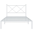 vidaXL Powder-Coated Steel Single Durable Bed Frame in White