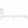 vidaXL Powder-Coated Steel Single Durable Bed Frame in White