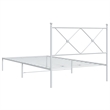 vidaXL Powder-Coated Steel Single Durable Bed Frame in White