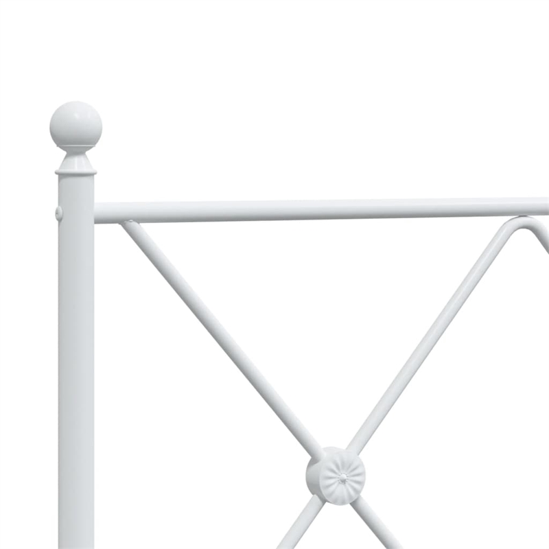vidaXL Powder-Coated Steel Single Durable Bed Frame in White
