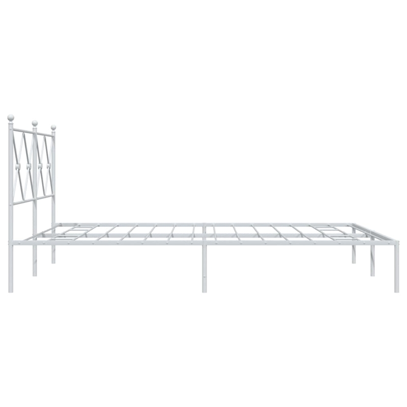 vidaXL Powder-Coated Steel King Size Bed Frame in White
