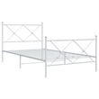 vidaXL 39.4 x 78.7 Rectangular Bed Frame in White Steel