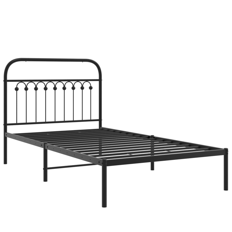 vidaXL Engineered wood Twin Bed Frame in Black