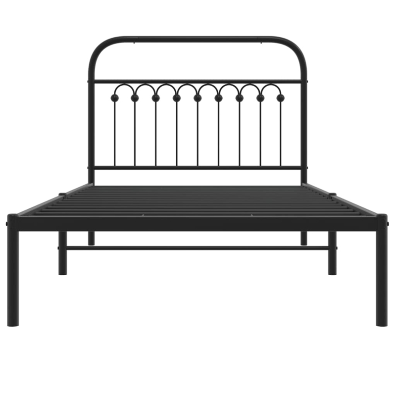 vidaXL Engineered wood Twin Bed Frame in Black