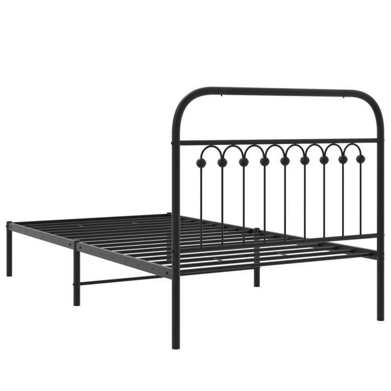 vidaXL Engineered wood Twin Bed Frame in Black