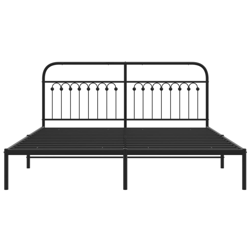 vidaXL 72 x 80 Durable Bed Frame in Black Steel