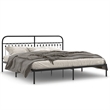 vidaXL Rectangular Modern Steel Full Bed Frame in Black