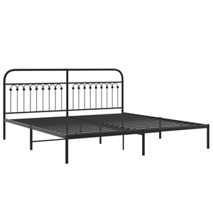 vidaXL Rectangular Modern Steel Full Bed Frame in Black