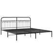 vidaXL Rectangular Modern Steel Full Bed Frame in Black