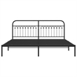 vidaXL Rectangular Modern Steel Full Bed Frame in Black
