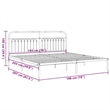 vidaXL Rectangular Modern Steel Full Bed Frame in Black