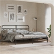 vidaXL Rectangular Modern Steel Full Bed Frame in Black