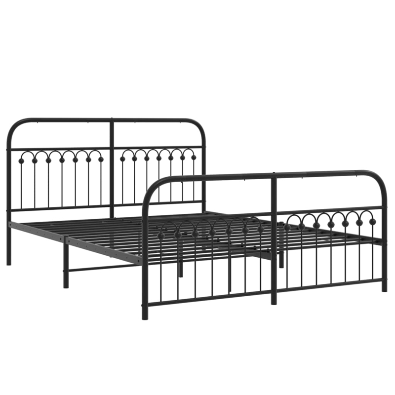 vidaXL Engineered Wood King Bed Frame in Black