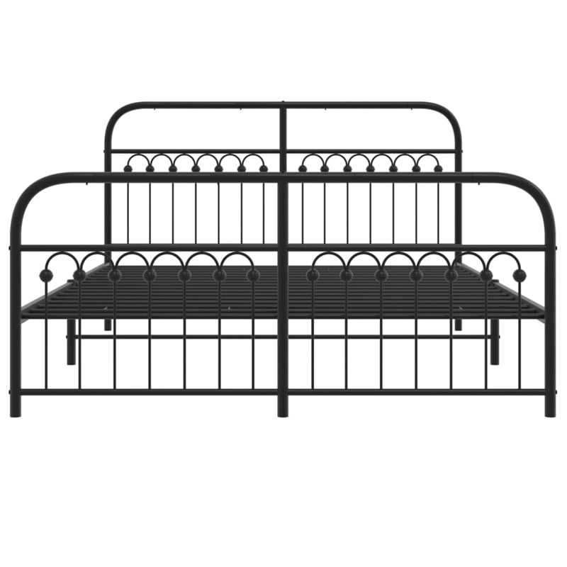 vidaXL Engineered Wood King Bed Frame in Black