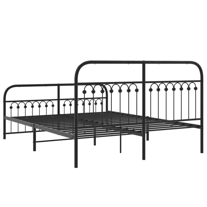 vidaXL Engineered Wood King Bed Frame in Black