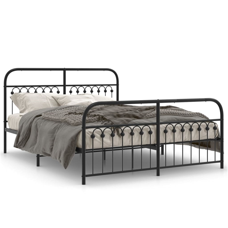 vidaXL Engineered Wood King Bed Frame in Black