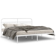 vidaXL Rectangular Powder-Coated Steel Full Bed Frame in White