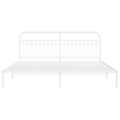 vidaXL Rectangular Powder-Coated Steel Full Bed Frame in White