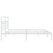 vidaXL Rectangular Powder-Coated Steel Full Bed Frame in White