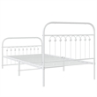 vidaXL Engineered wood Twin Bed Frame in White