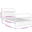 vidaXL Engineered wood Twin Bed Frame in White