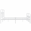vidaXL Rectangular Powder-Coated Steel Full Bed Frame in White