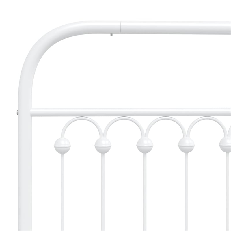 vidaXL 76 x 80 Rectangular Bed Frame in White Steel