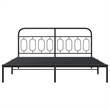 vidaXL Rectangular Modern Steel Full Bed Frame in Black
