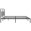 vidaXL Rectangular Modern Steel Full Bed Frame in Black