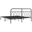 vidaXL Rectangular Modern Steel Full Bed Frame in Black
