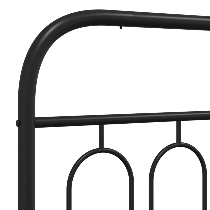 vidaXL Rectangular Modern Steel Full Bed Frame in Black
