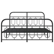 vidaXL Rectangular Modern Steel Full Bed Frame in Black