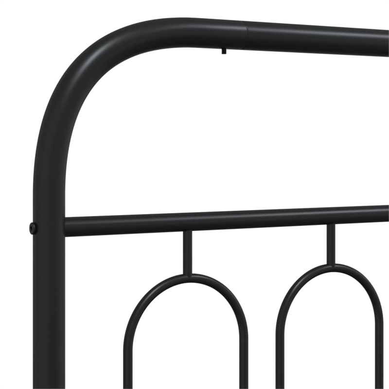 vidaXL Rectangular Modern Steel Full Bed Frame in Black
