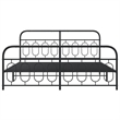 vidaXL Rectangular Modern Steel Full Bed Frame in Black