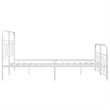 vidaXL Modern Rectangular Steel King Bed Frame in White