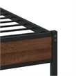 vidaXL Engineered Wood Steel Small Bed Frame in Brown Oak