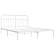 vidaXL Rectangular Powder-Coated Steel Full Bed Frame in White