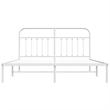 vidaXL Rectangular Powder-Coated Steel Full Bed Frame in White