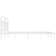 vidaXL Rectangular Powder-Coated Steel Full Bed Frame in White