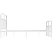 vidaXL 53.1x74.8 Powder-Coated Steel Bed Frame in White