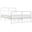 vidaXL 53.1x74.8 Powder-Coated Steel Bed Frame in White