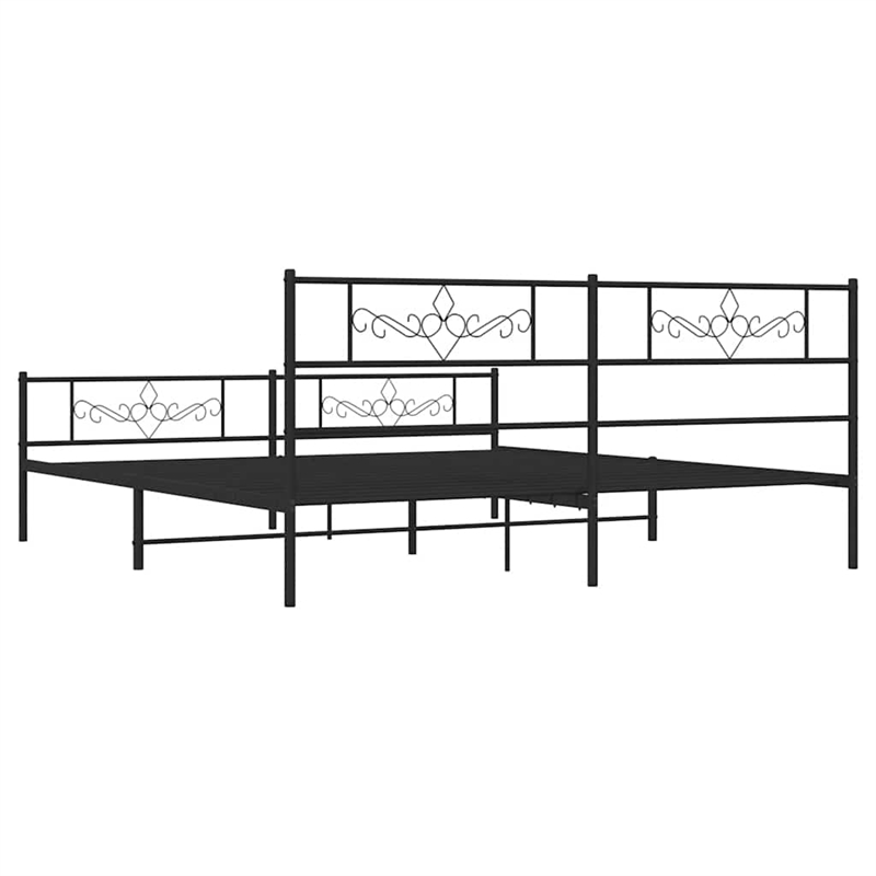 vidaXL Rectangular Steel Bed Frame in Black