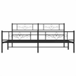 vidaXL Rectangular Steel Bed Frame in Black