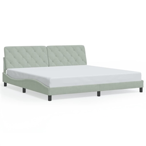 vidaXL Solid Pine Wood King Bed Frame in Light Grey