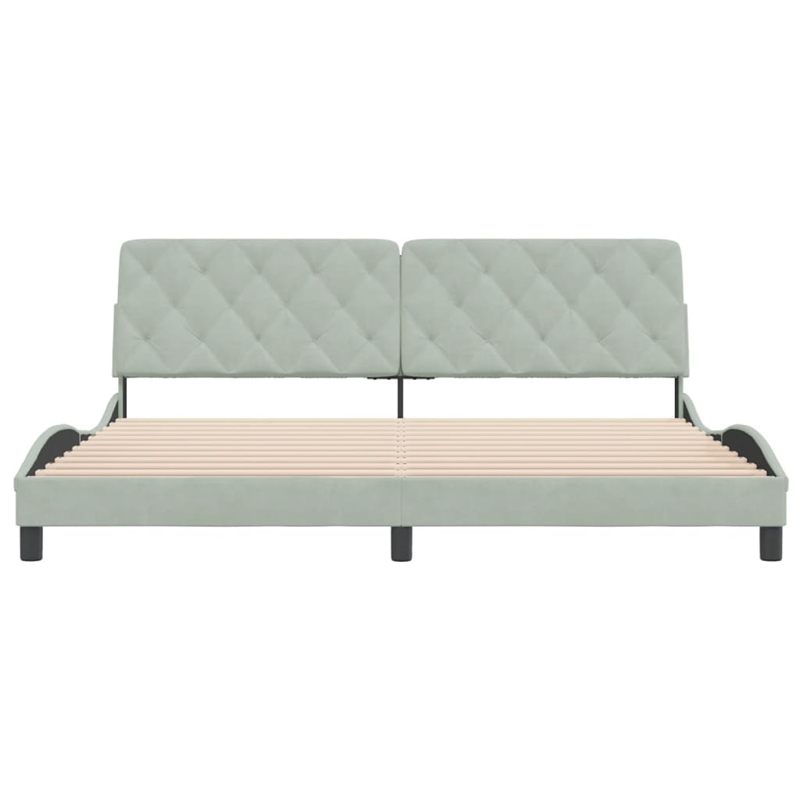 vidaXL Solid Pine Wood King Bed Frame in Light Grey