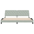 vidaXL Solid Pine Wood King Bed Frame in Light Grey