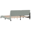 vidaXL Solid Pine Wood King Bed Frame in Light Grey