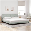 vidaXL Solid Pine Wood King Bed Frame in Light Grey
