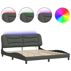 vidaXL Modren King Bed Frame in Dark Gray
