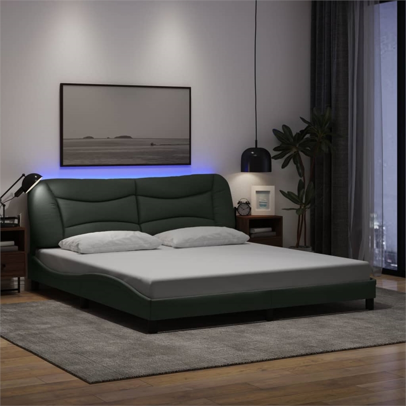 vidaXL Modren King Bed Frame in Dark Gray